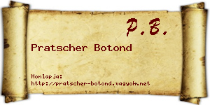 Pratscher Botond névjegykártya